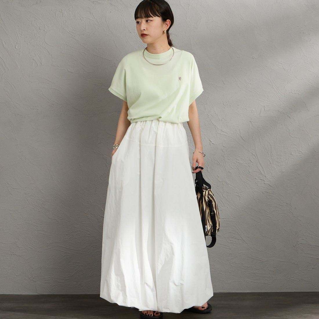 Gymphlex [ジムフレックス] クルーネックフレンチスリーブプルオーバー [GY-C0361FLK] LT.GREEN &&モデル身長：150cm 着用サイズ：14&&