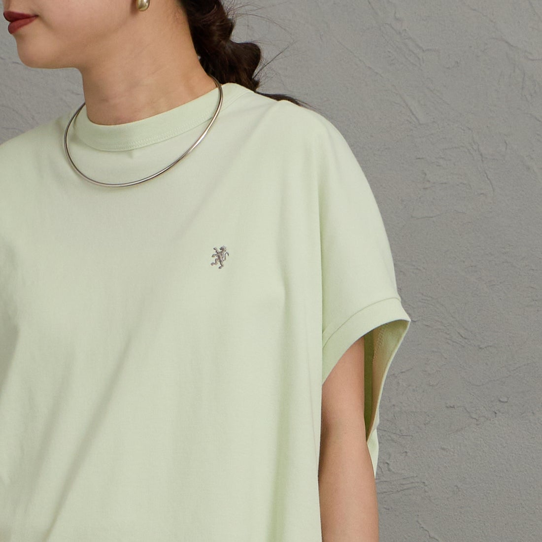 Gymphlex [ジムフレックス] クルーネックフレンチスリーブプルオーバー [GY-C0361FLK] LT.GREEN &&モデル身長：150cm 着用サイズ：14&&