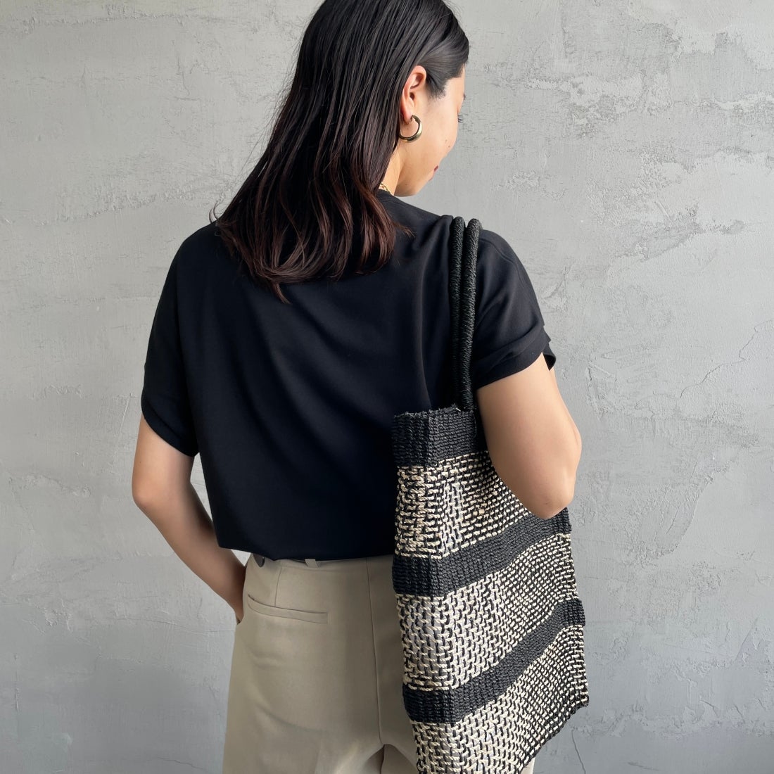 Gymphlex [ジムフレックス] クルーネックフレンチスリーブプルオーバー [GY-C0361FLK] BLACK &&モデル身長：163cm 着用サイズ：14&&