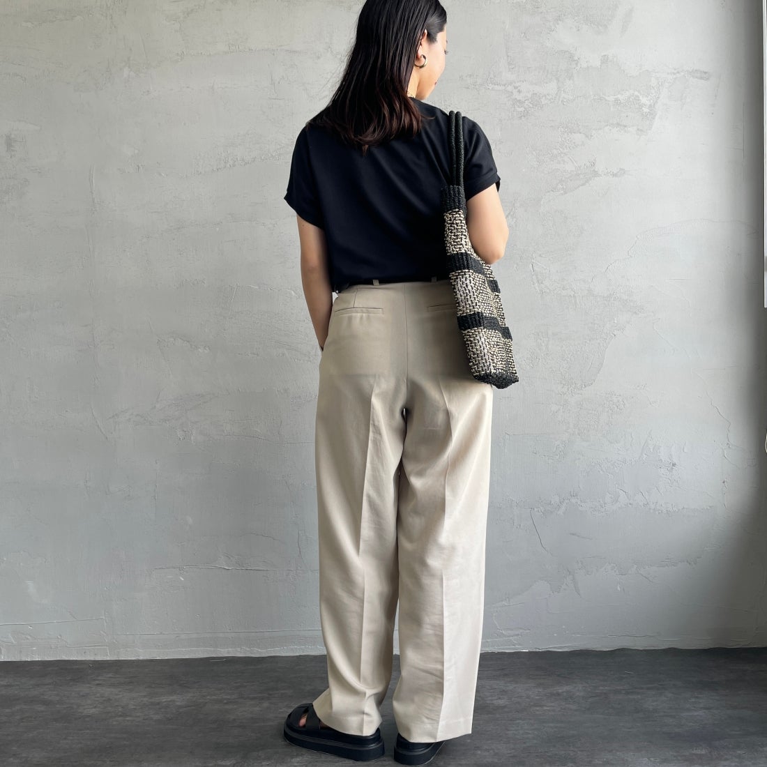 Gymphlex [ジムフレックス] クルーネックフレンチスリーブプルオーバー [GY-C0361FLK] BLACK &&モデル身長：163cm 着用サイズ：14&&
