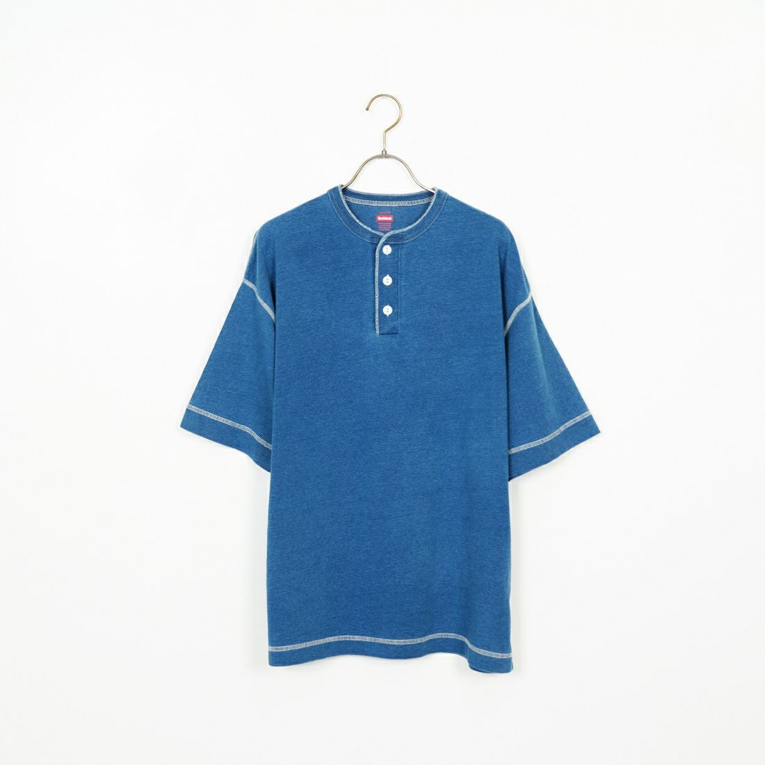 Health knit [ヘルスニット] ヘンリーネック 半袖Tシャツ(Indigo) [HR25S-M104-2] BLUE