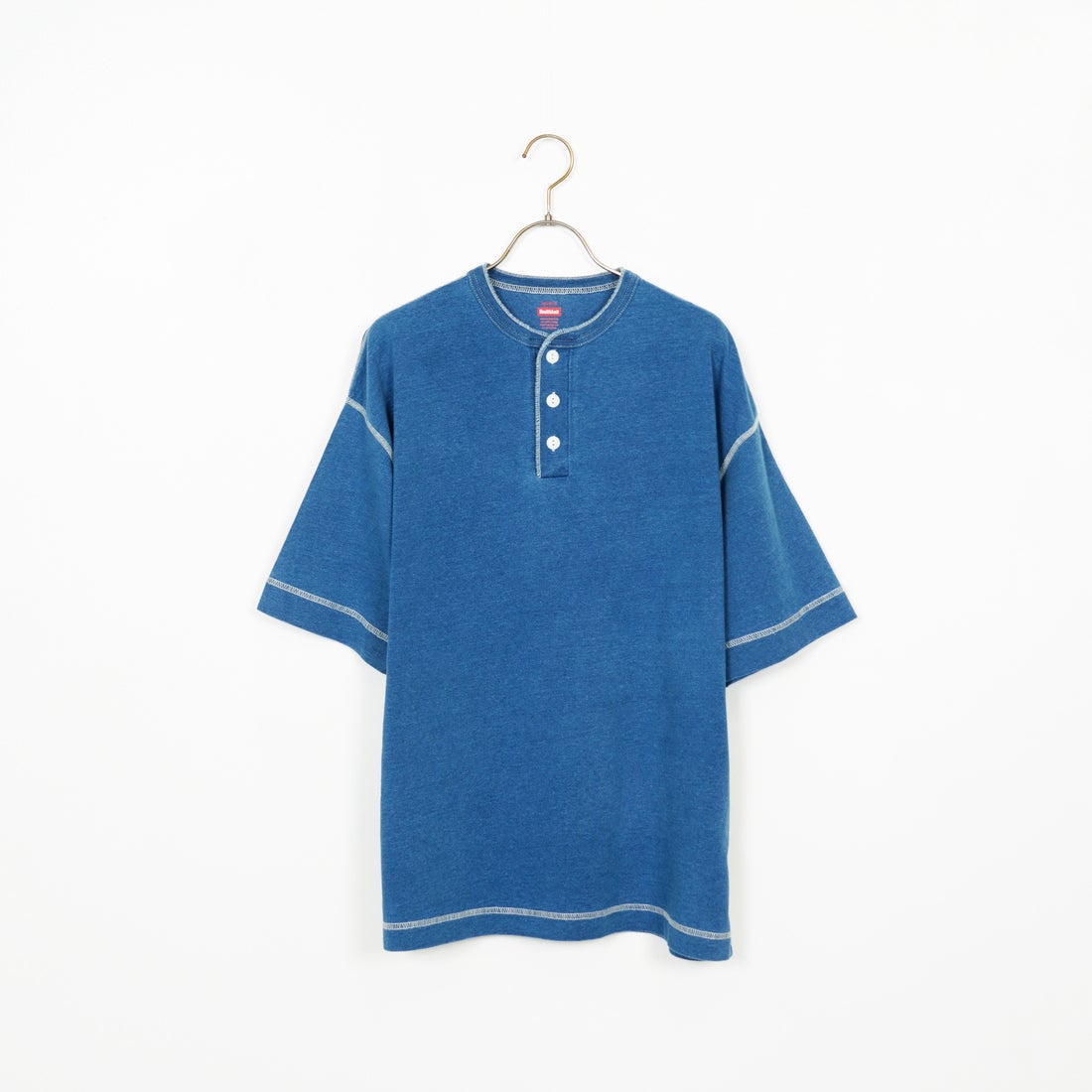 Health knit [ヘルスニット] ヘンリーネック 半袖Tシャツ(Indigo) [HR25S-M104-2] BLUE