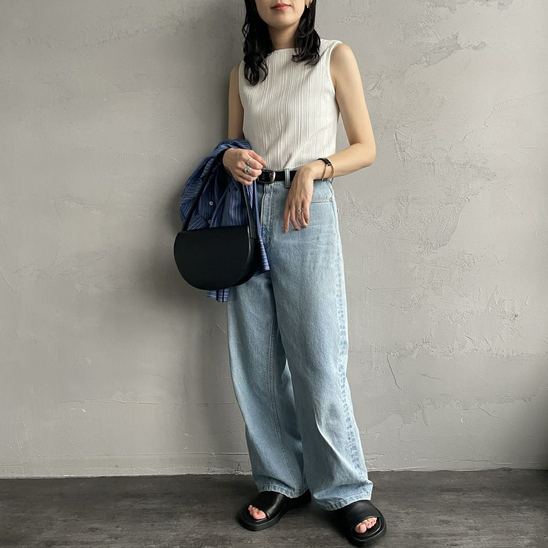 YAHKI [ヤーキ] フェイクレザー トートバッグ [YH-470V] BLACK