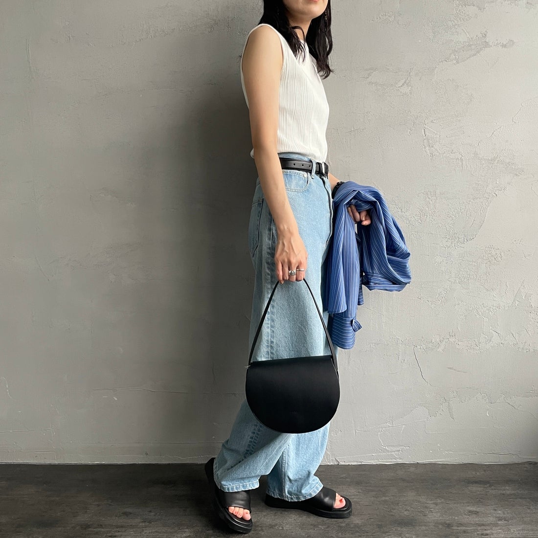 YAHKI [ヤーキ] フェイクレザー トートバッグ [YH-470V] BLACK