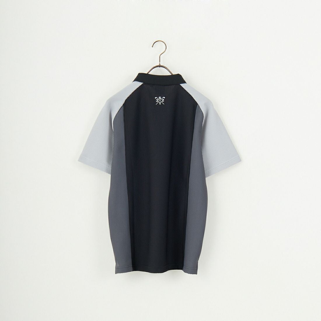 SY32 GOLF [エスワイサーティトゥ ゴルフ] 3Dフェイス パネルポロシャツ [SYG-25S019] BLACK