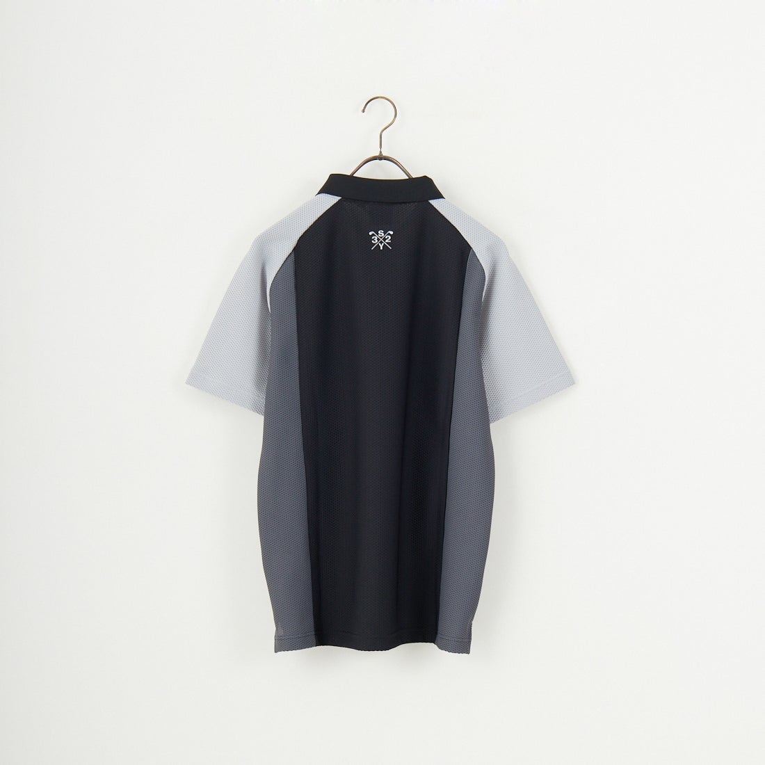 SY32 GOLF [エスワイサーティトゥ ゴルフ] 3Dフェイス パネルポロシャツ [SYG-25S019] BLACK