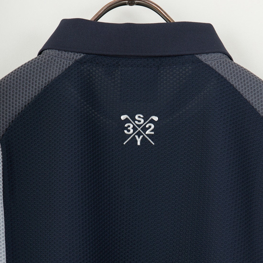 SY32 GOLF [エスワイサーティトゥ ゴルフ] 3Dフェイス パネルポロシャツ [SYG-25S019] NAVY