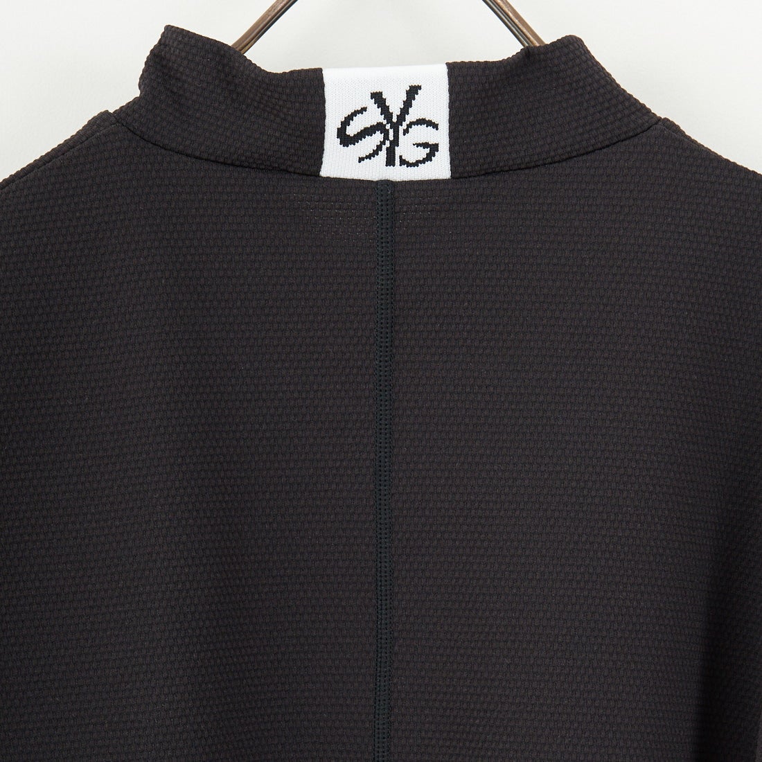 SY32 GOLF [エスワイサーティトゥ ゴルフ] バブルジャガードモックネックTシャツ [SYG-25S026] BLACK