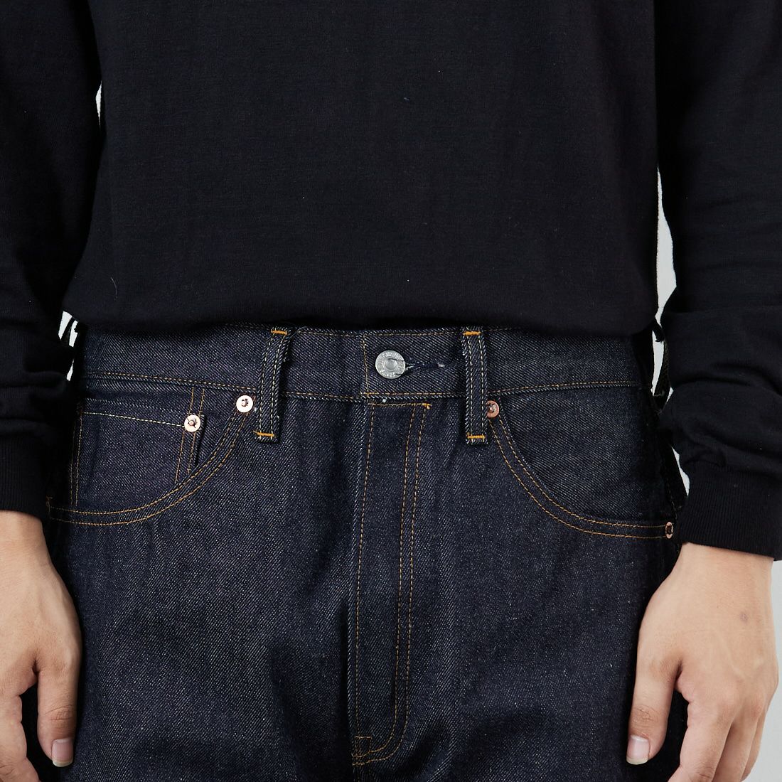 LEVIS Vintage Clothing [リーバイス ヴィンテージ クロージング] 1955モデル 501 [50155-00] 79 RIGID &&モデル身長：179cm 着用サイズ：34&&