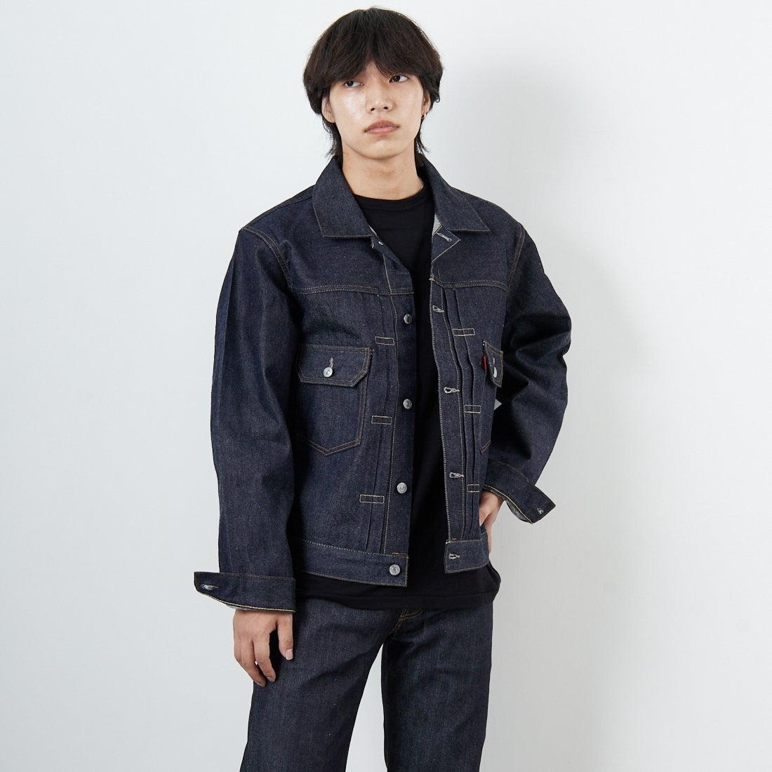 LEVI'S VINTAGE CLOTHING [リーバイス ヴィンテージ クロージング] 1953モデル TYPE 2 トラッカージャケット [70507-00] 66 RIGID &&モデル身長：179cm 着用サイズ：L&&