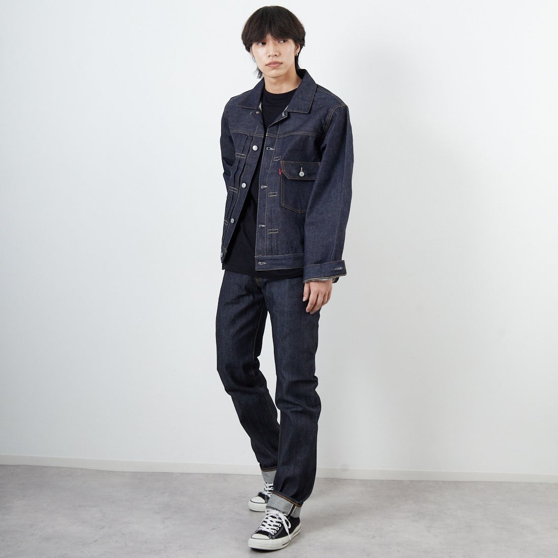 LEVIS Vintage Clothing [リーバイス ヴィンテージ クロージング] 1953モデル TYPE 2 トラッカージャケット [70507-00] 66 RIGID &&モデル身長：179cm 着用サイズ：L&&