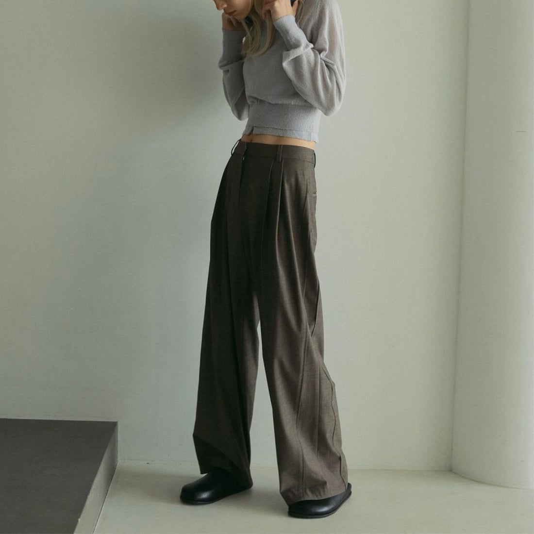 anuke [アンヌーク] パネルワイドパンツ [62510716] BRN