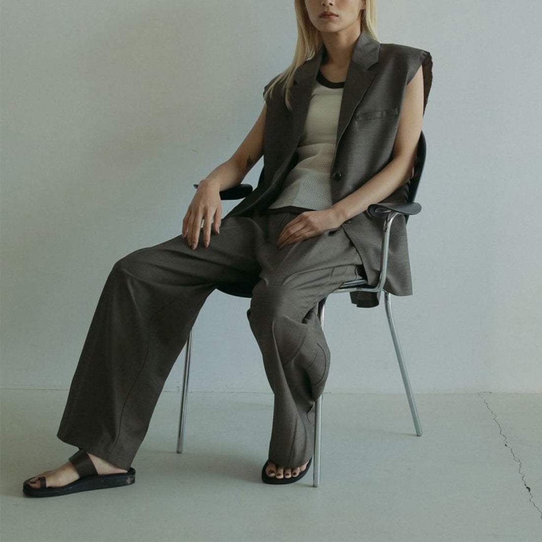 anuke [アンヌーク] パネルワイドパンツ [62510716] BRN