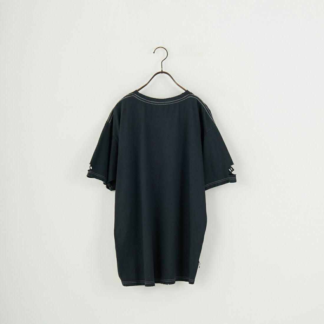 +81 BRANCA [ハチイチブランカ] ダメージ加工 半袖Tシャツ [81B-25SS-CS32] CHARCOAL