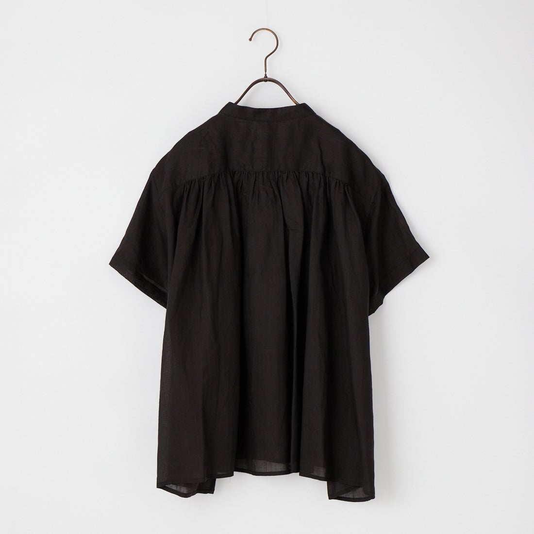 le glazik [ルグラジック] ラミーギャザーショートスリーブシャツ [LG-B0381RAT] BLACK