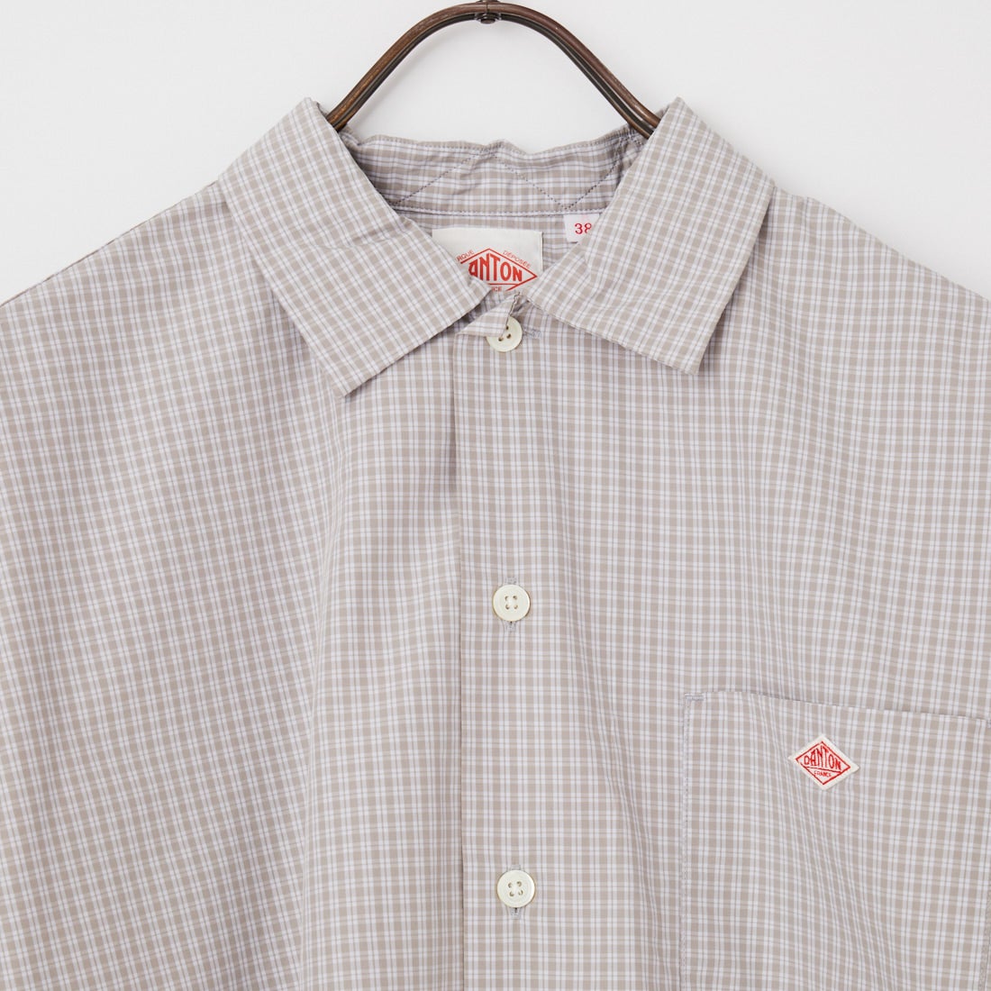 DANTON [ダントン] コットンポプリン ショートスリーブチェックワークシャツ [DT-B0049CPP] GRY/WHT CK