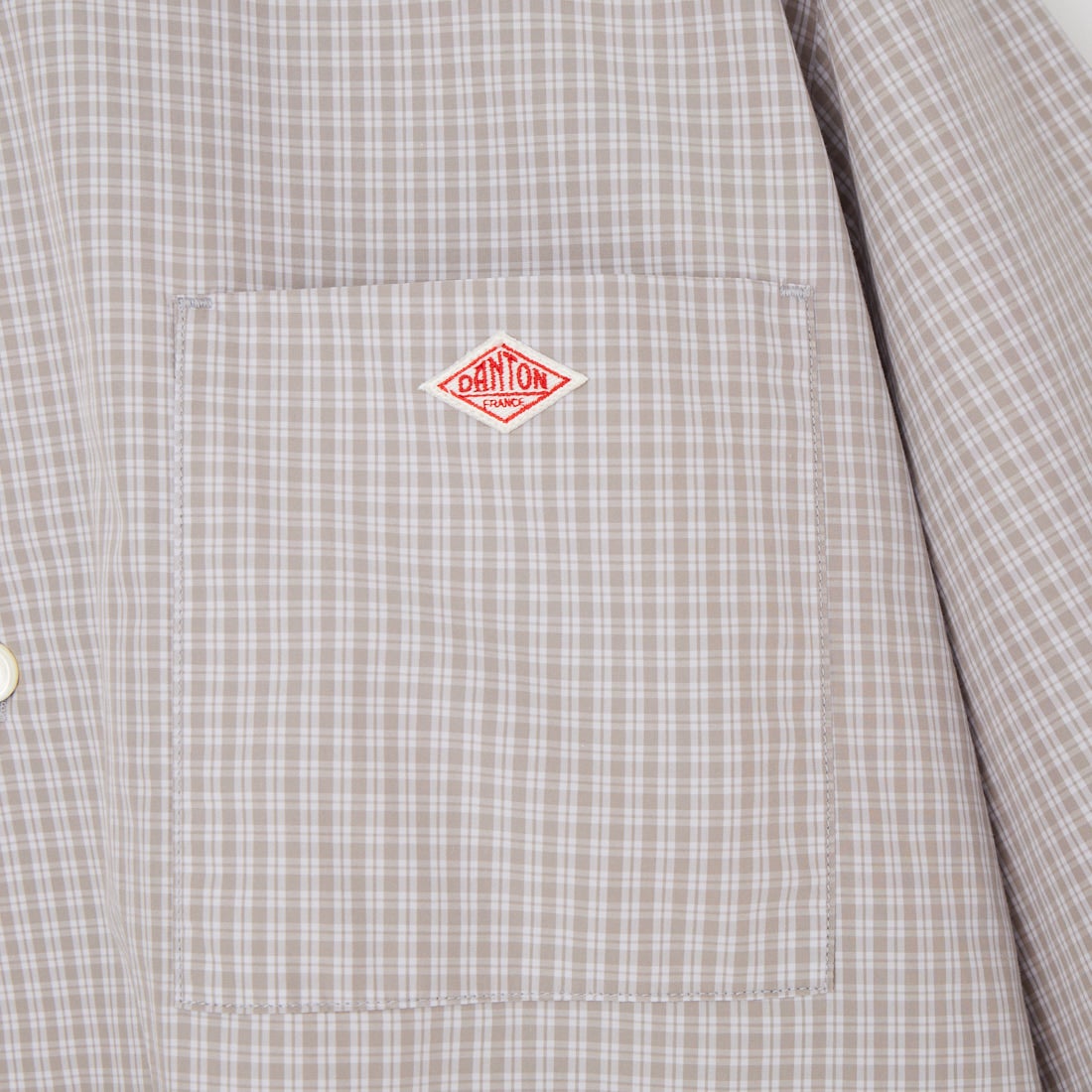 DANTON [ダントン] コットンポプリン ショートスリーブチェックワークシャツ [DT-B0049CPP] GRY/WHT CK