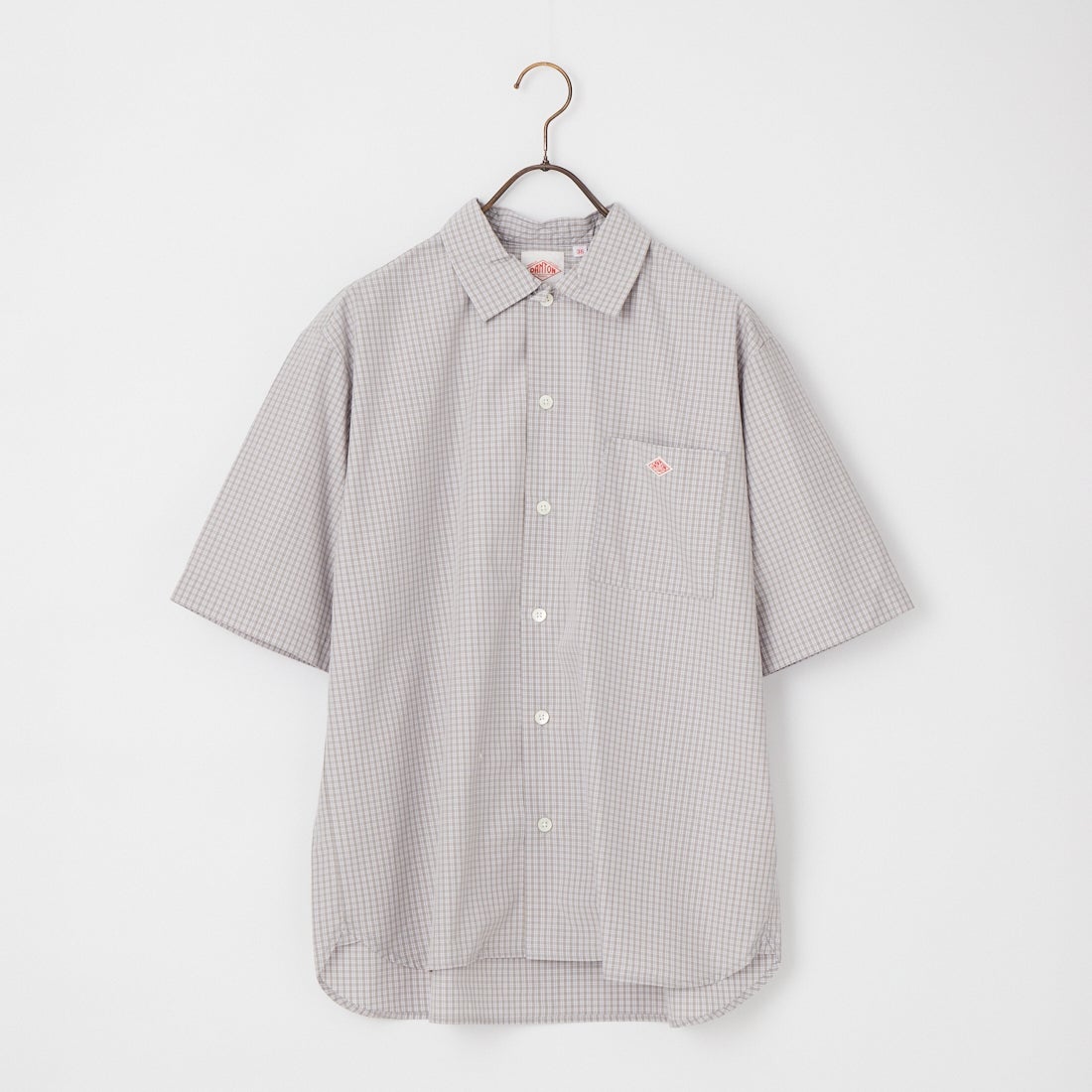 DANTON [ダントン] コットンポプリン ショートスリーブチェックワークシャツ [DT-B0049CPP] GRY/WHT CK