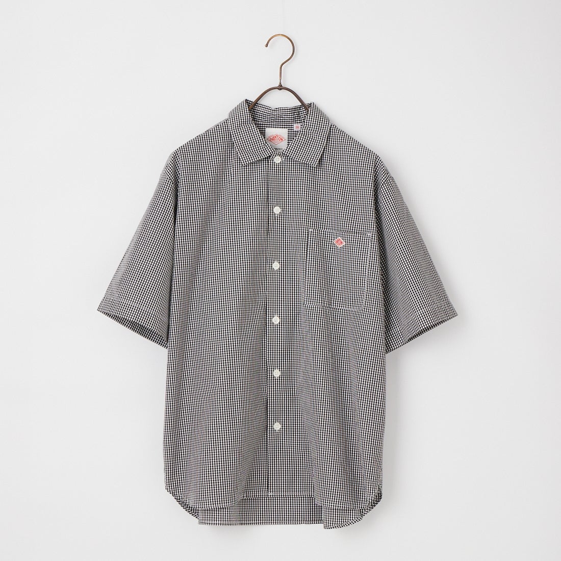 DANTON [ダントン] コットンポプリン ショートスリーブチェックワークシャツ [DT-B0049CPP] BLK GNGM