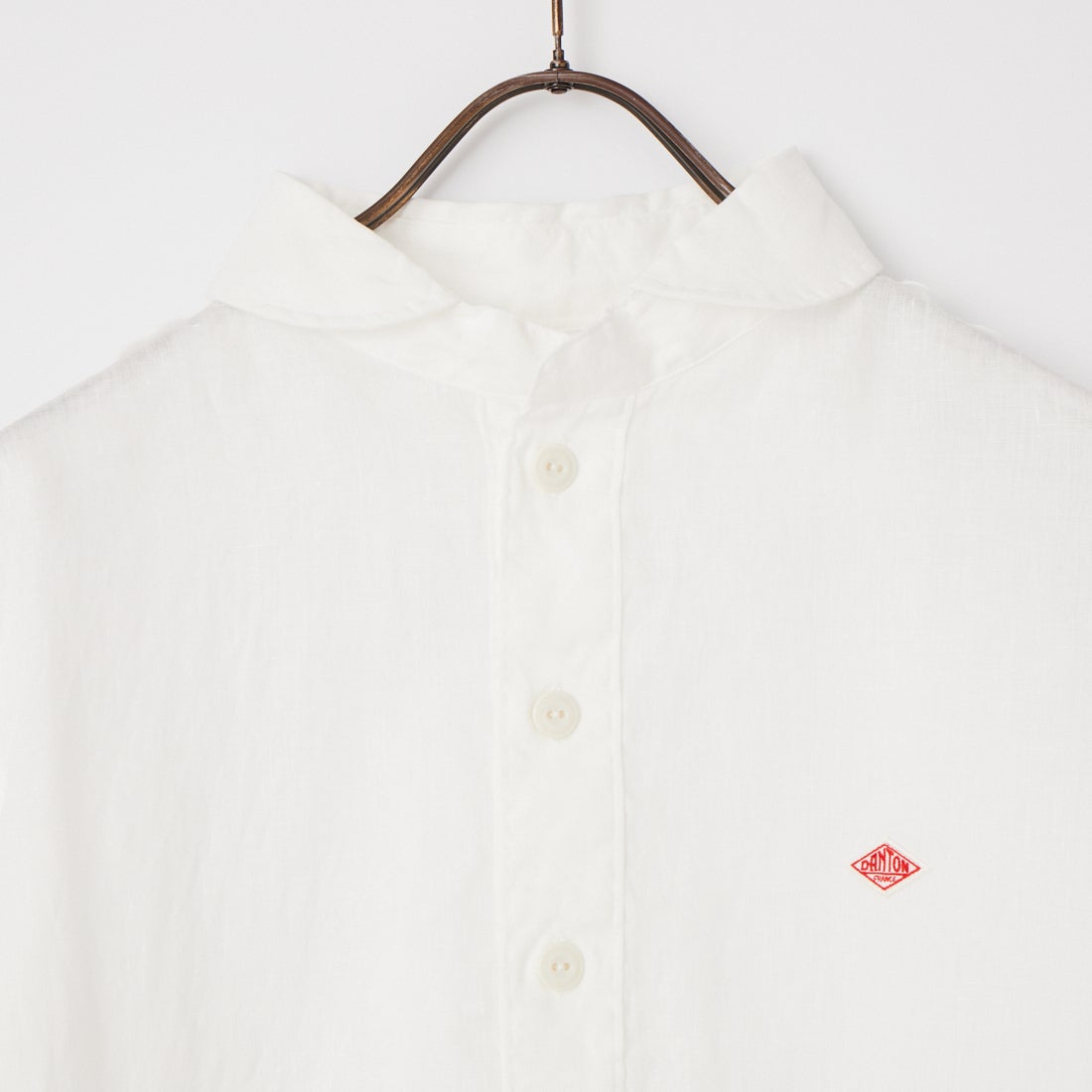 DANTON [ダントン] ラウンドカラー リネンクロスプルオーバーシャツ [DT-B0284FLI] WHITE