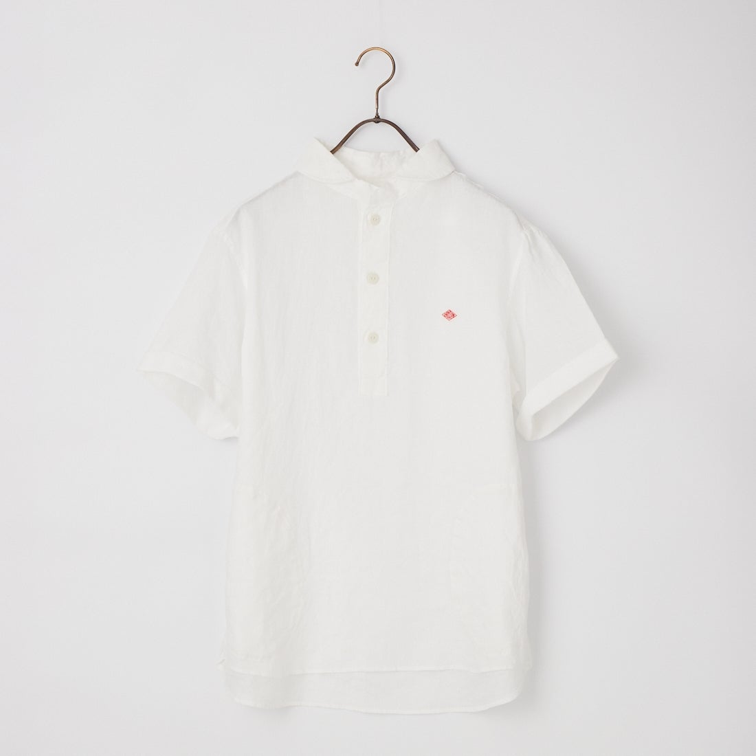 DANTON [ダントン] ラウンドカラー リネンクロスプルオーバーシャツ [DT-B0284FLI] WHITE