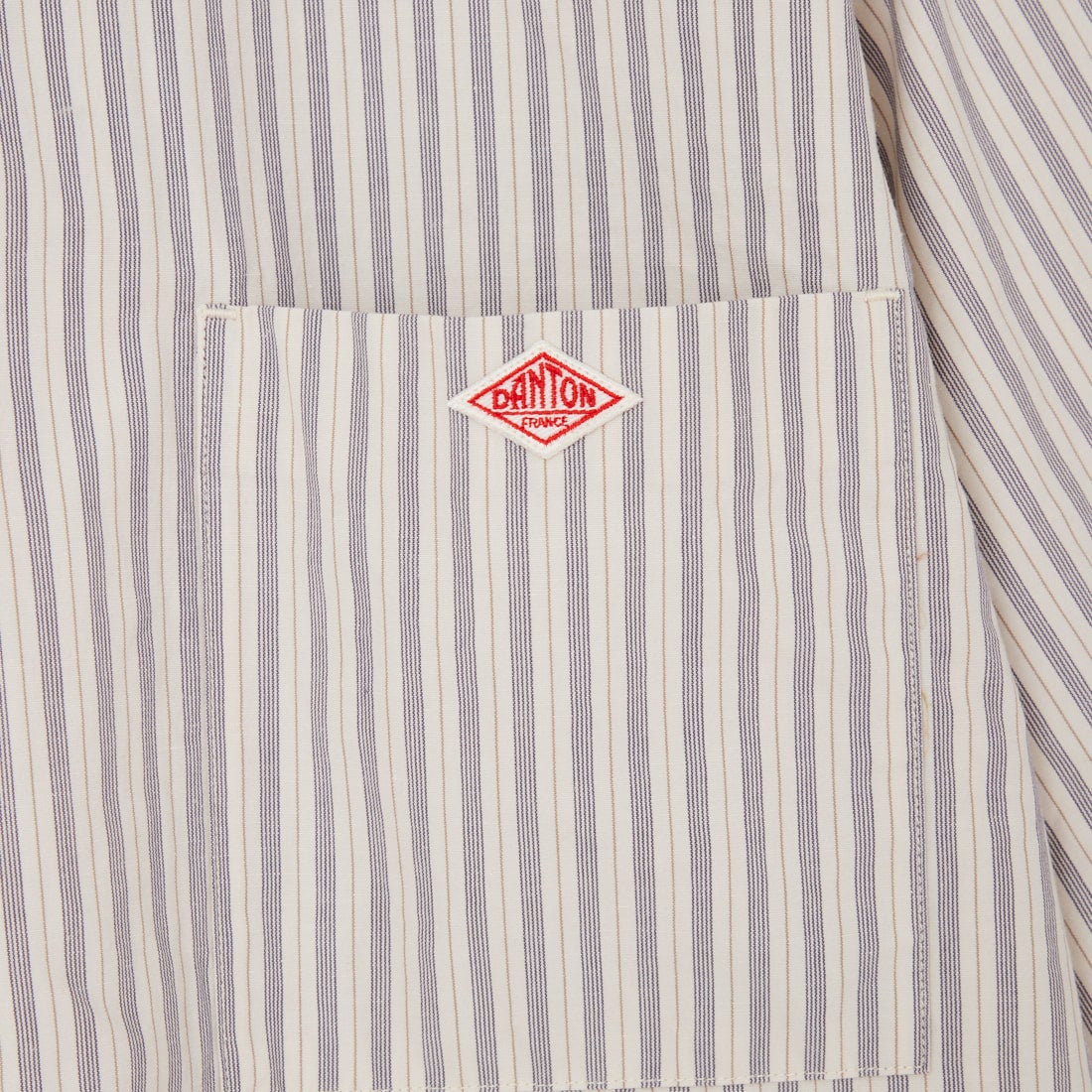 DANTON [ダントン] コットンリネン ストライプバンドカラーシャツ [JD-3788SCP] ECR/CHR ST