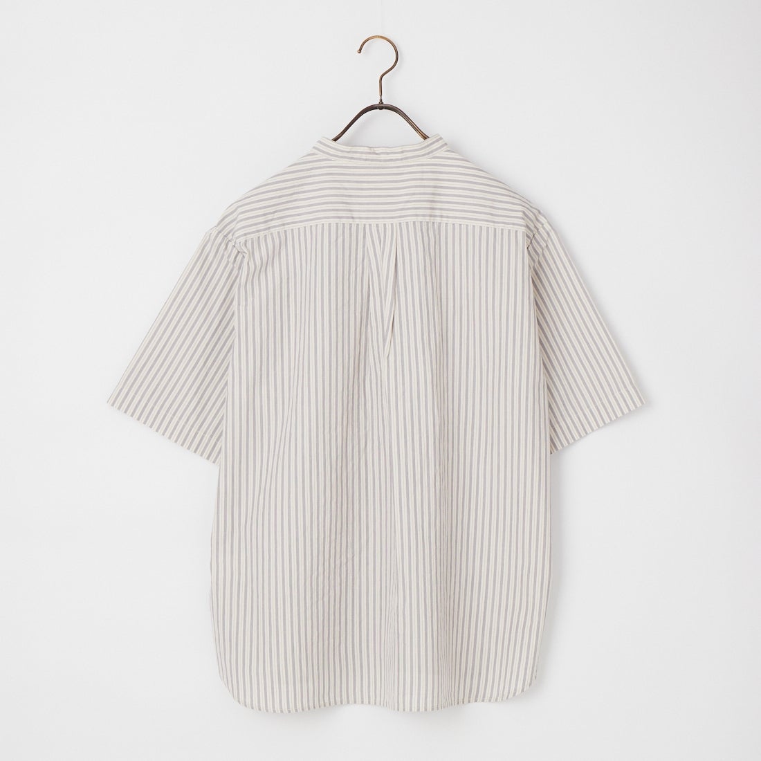 美品☆DANTON ダントン　リネンストライプシャツ 44 XL 大きいサイズ DANTON [ダントン] コットンリネン ストライプバンドカラーシャツ [JD