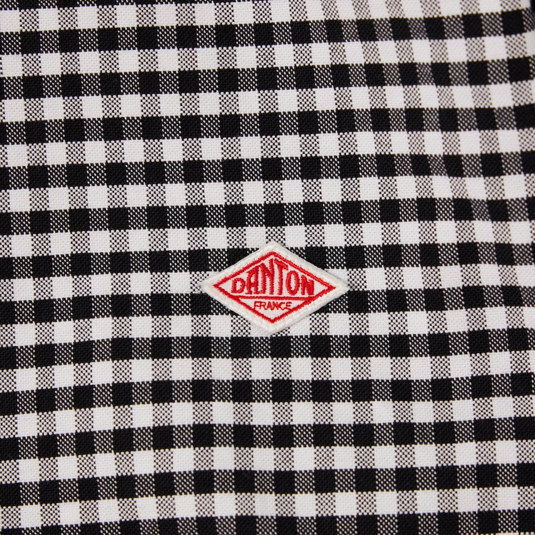 DANTON [ダントン] ラウンドカラー チェックプルオーバーシャツ [DT-B0284OXP] BK/WH GNGM