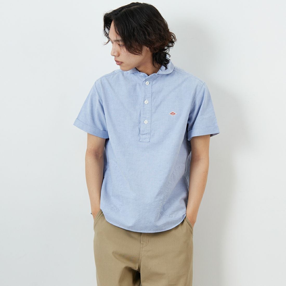 DANTON [ダントン] ラウンドカラー プルオーバーシャツ [DT-B0284SOX