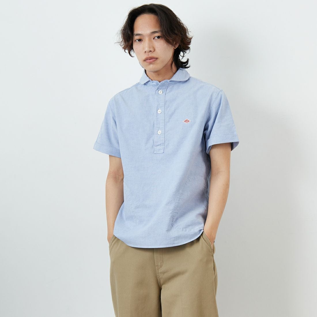 DANTON [ダントン] ラウンドカラー プルオーバーシャツ [DT-B0284SOX