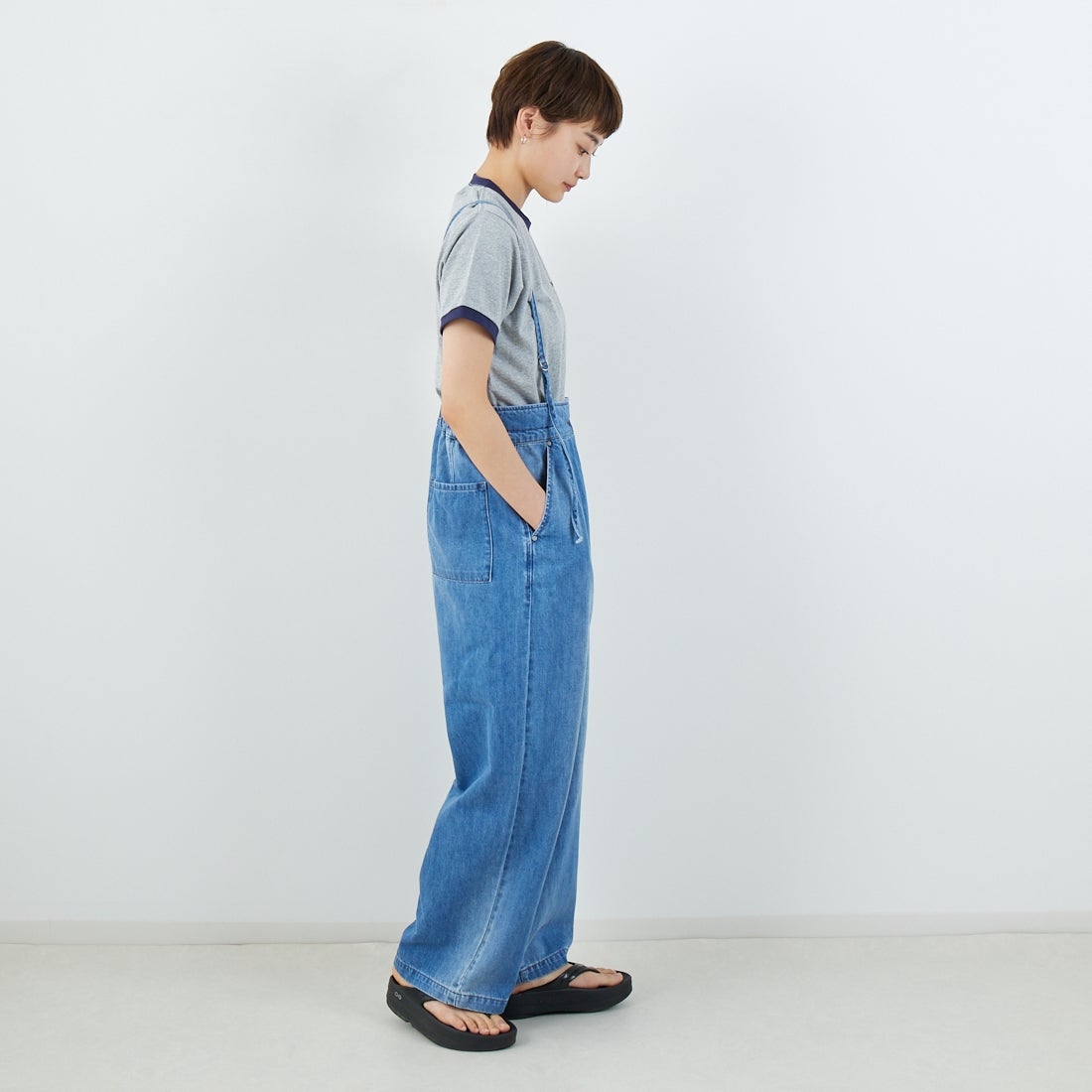 ANTGAUGE [アントゲージ] デニムサロペット [C2314] 36 ﾕｰｽﾞﾄﾞ &&モデル身長：160cm 着用サイズ：M&&