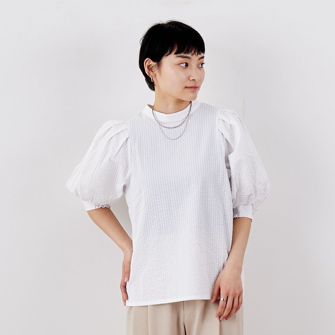 101 ﾎﾜｲﾄ&&モデル身長：160cm 着用サイズ：F&&