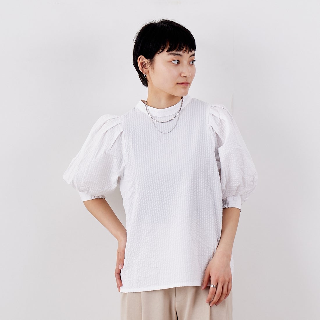 Jf Ready Made [ジェイエフレディメイド] サッカーストライプ バックリボンブラウス [3112304]