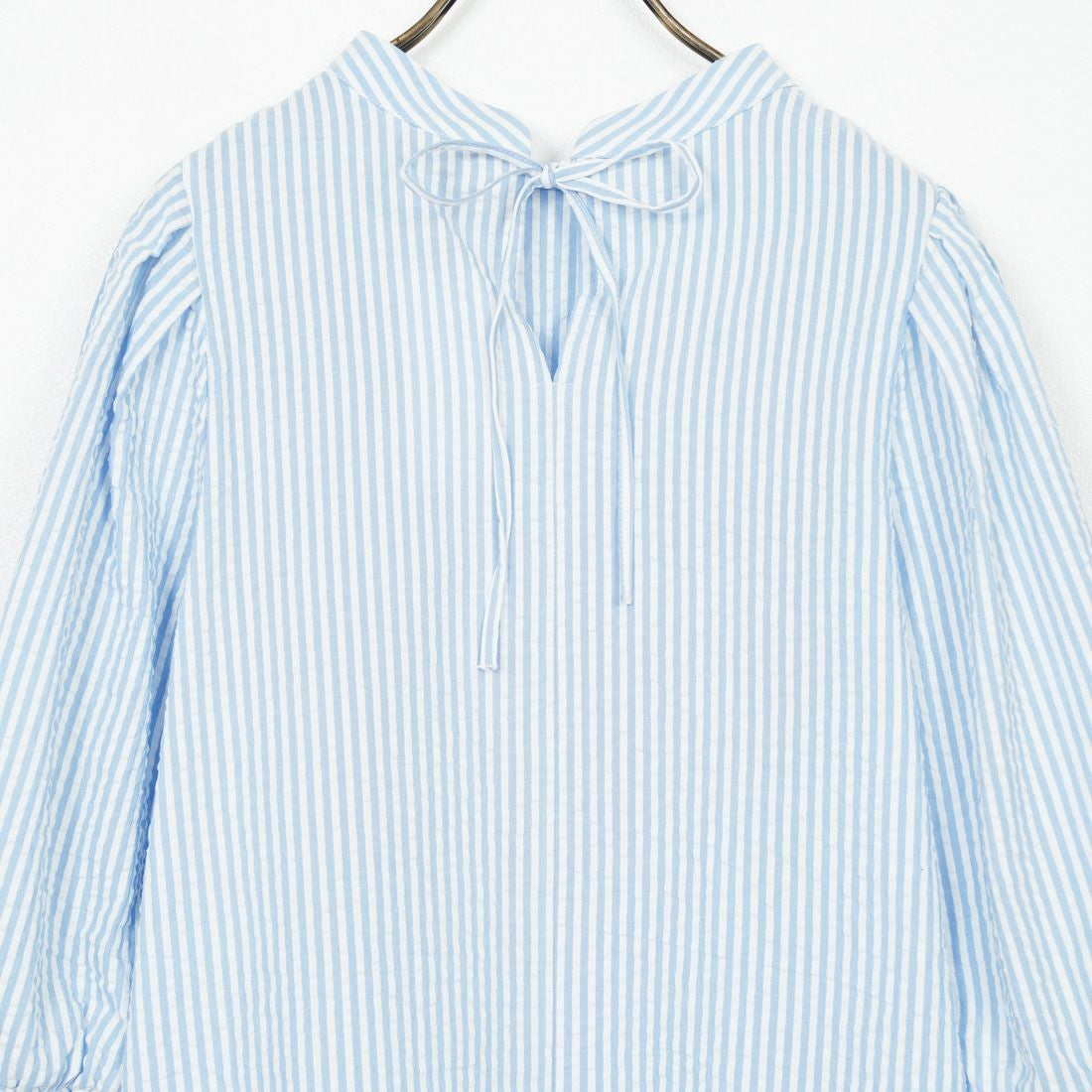 Jf Ready Made [ジェイエフレディメイド] サッカーストライプ バックリボンブラウス [3112304] 510 ｻｯｸｽ