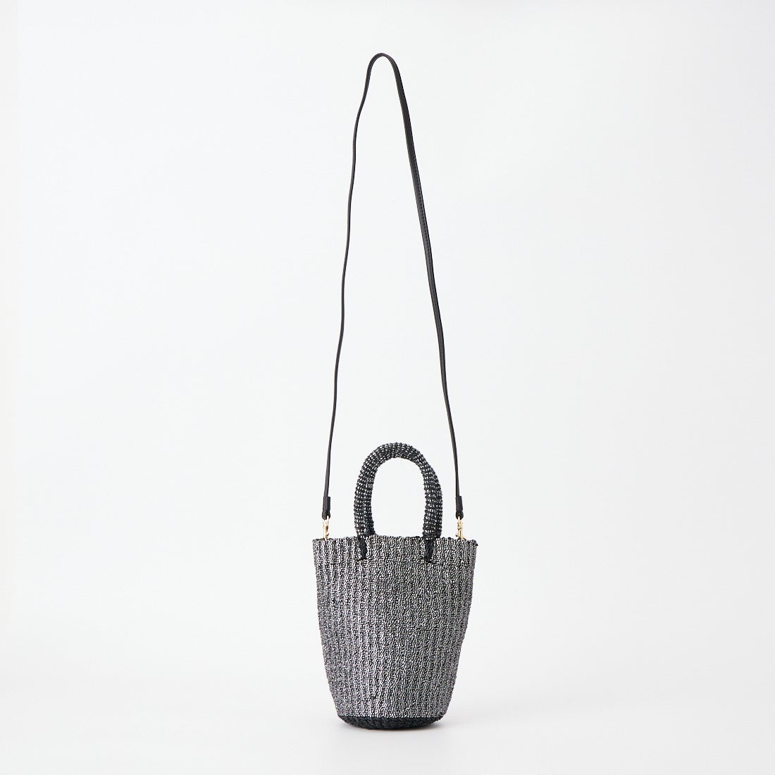 BAGMATI [バグマティ] アバカ/ポリエステル2WAYかごバッグ [BBK25-SS13] BLACK/SILV