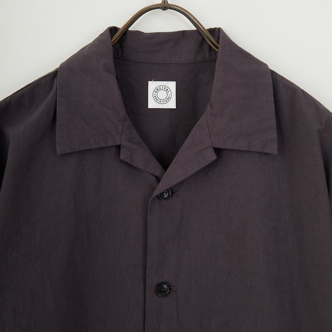 ORCIVAL [オーシバル] オープンカラー ショートスリーブシャツ [OR-B0363GDP] CHARCOAL