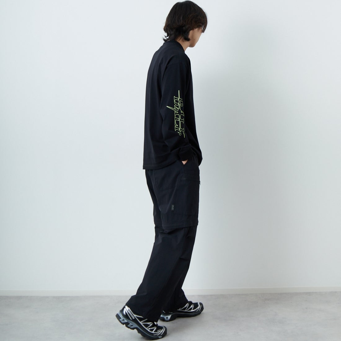 SEDAN ALL-PURPOSE [セダン オールパーパス] コンバーチブルパンツ [SD25S-PT05] BLACK &&モデル身長：179cm 着用サイズ：XL&&