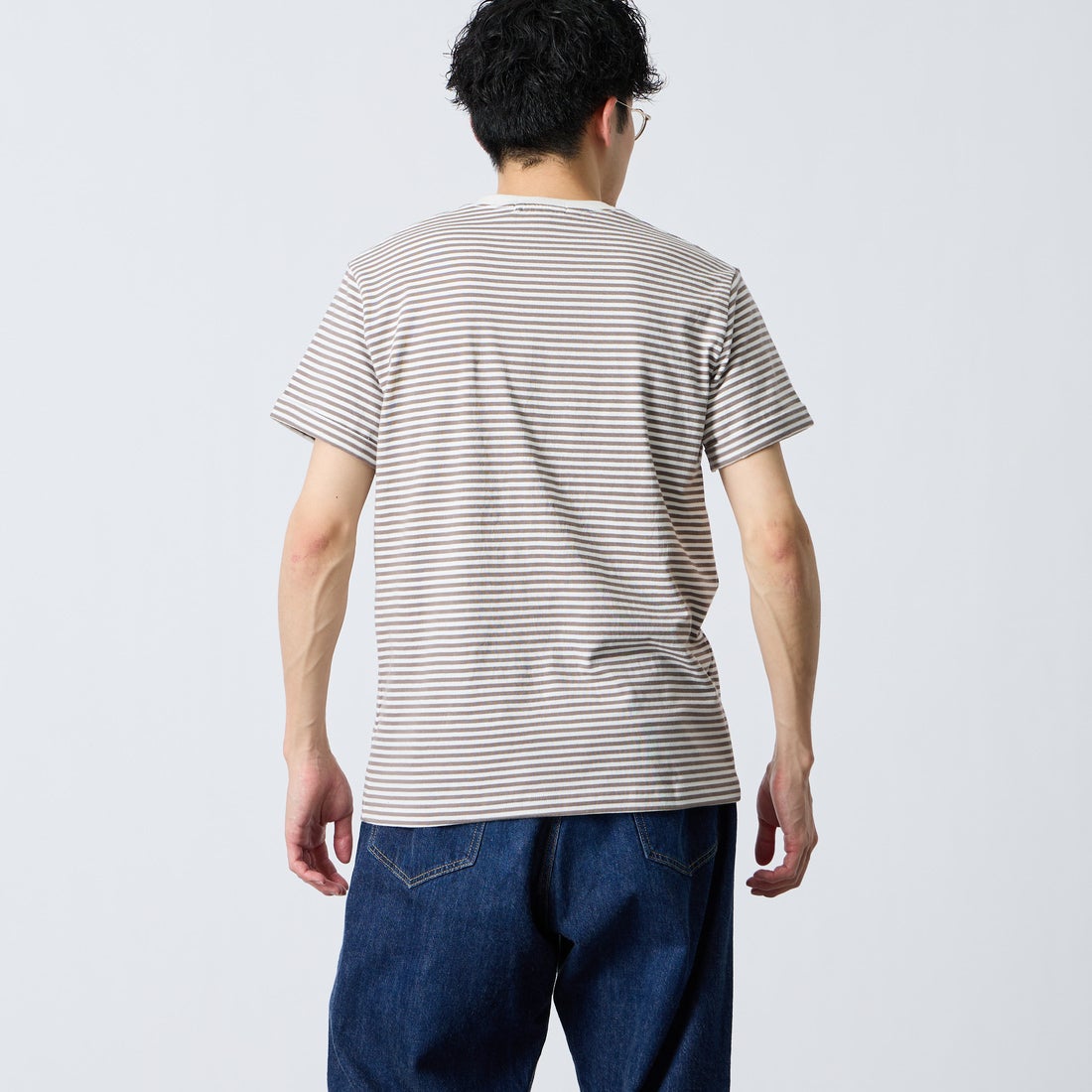 Gymphlex [ジムフレックス] ショートスリーブ ロールアップTシャツ [GY-C0446COM] WHT/TAU ST &&モデル身長：168cm 着用サイズ：M&&