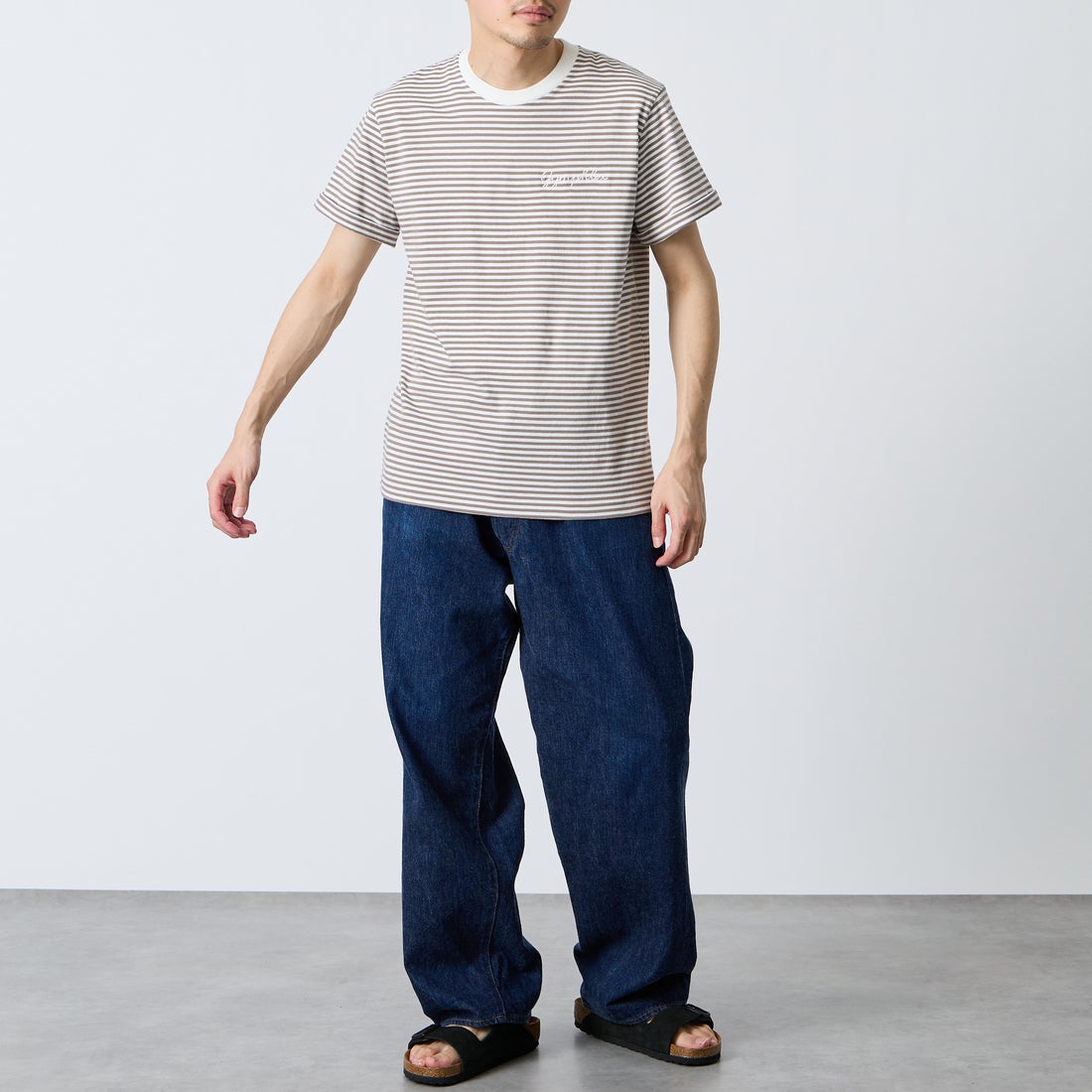 Gymphlex [ジムフレックス] ショートスリーブ ロールアップTシャツ [GY-C0446COM] WHT/TAU ST &&モデル身長：168cm 着用サイズ：M&&