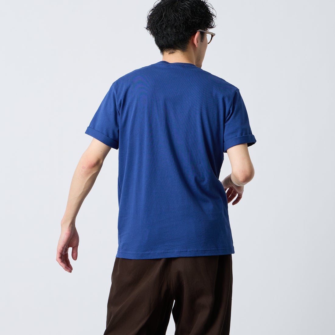 Gymphlex [ジムフレックス] ショートスリーブ ロールアップTシャツ [GY-C0446COM] BLUE &&モデル身長：168cm 着用サイズ：M&&