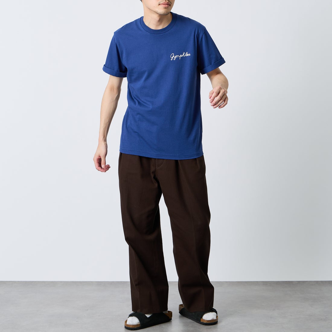Gymphlex [ジムフレックス] ショートスリーブ ロールアップTシャツ [GY-C0446COM] BLUE &&モデル身長：168cm 着用サイズ：M&&