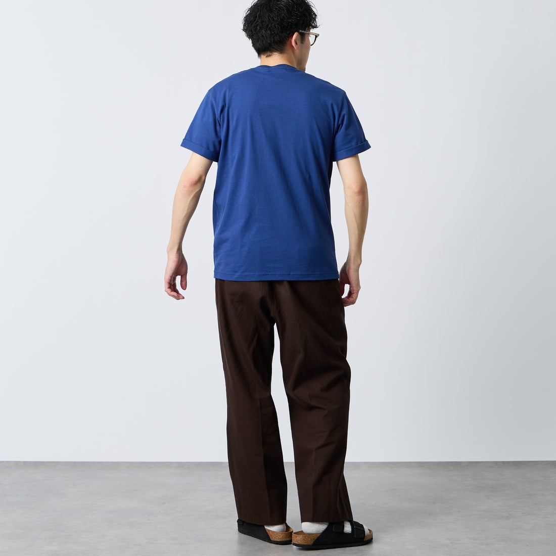 Gymphlex [ジムフレックス] ショートスリーブ ロールアップTシャツ [GY-C0446COM] BLUE &&モデル身長：168cm 着用サイズ：M&&