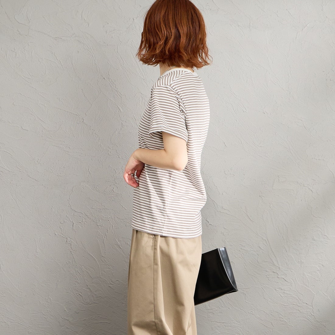 Gymphlex [ジムフレックス] ショートスリーブ ロールアップTシャツ [GY-C0446COM] WHT/TAU ST &&モデル身長：158cm 着用サイズ：14&&