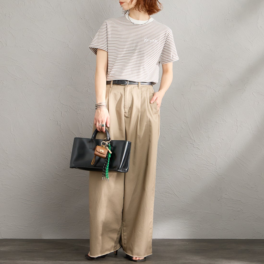 Gymphlex [ジムフレックス] ショートスリーブ ロールアップTシャツ [GY-C0446COM] WHT/TAU ST &&モデル身長：158cm 着用サイズ：14&&