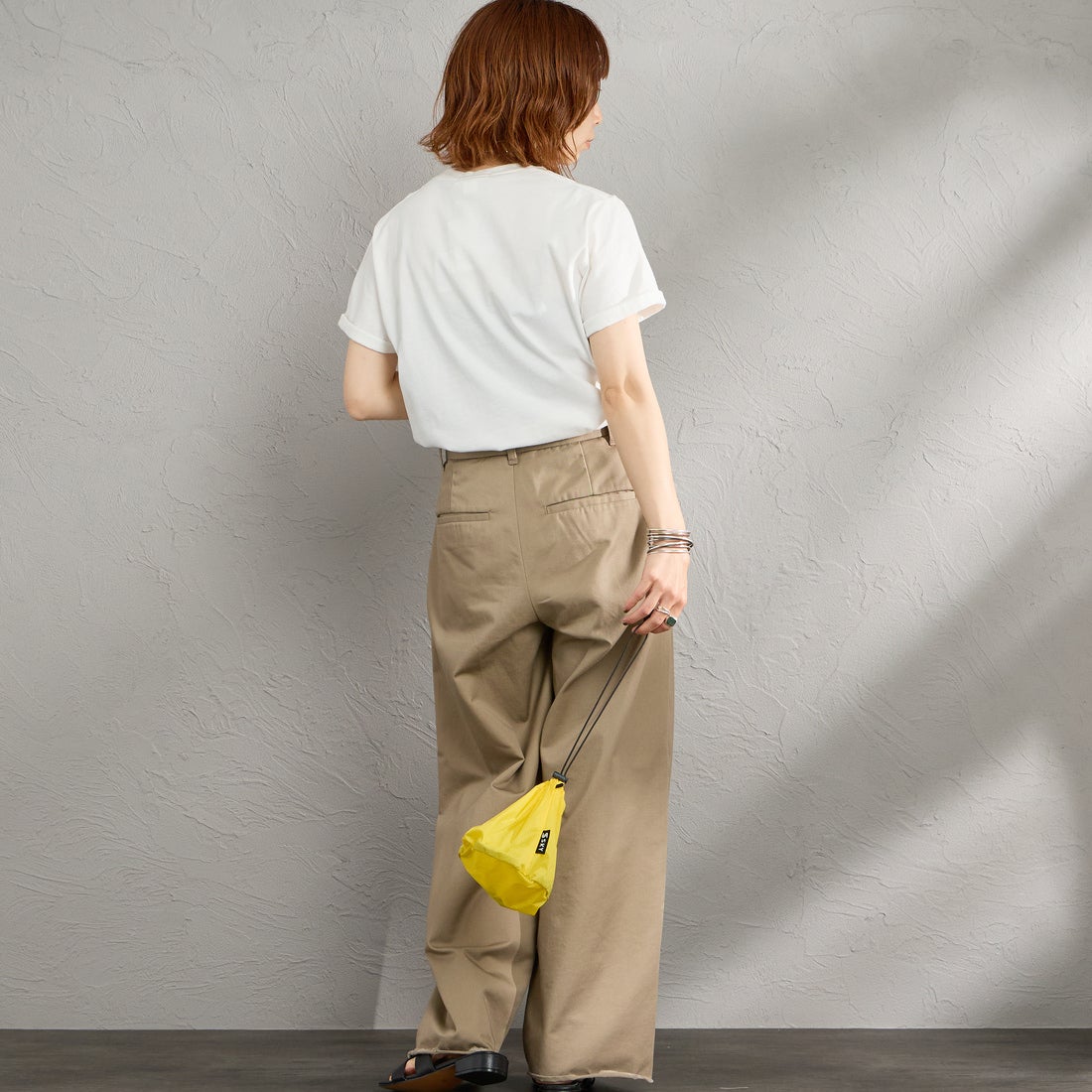 Gymphlex [ジムフレックス] ショートスリーブ ロールアップTシャツ [GY-C0446COM] WHITE &&モデル身長：158cm 着用サイズ：14&&