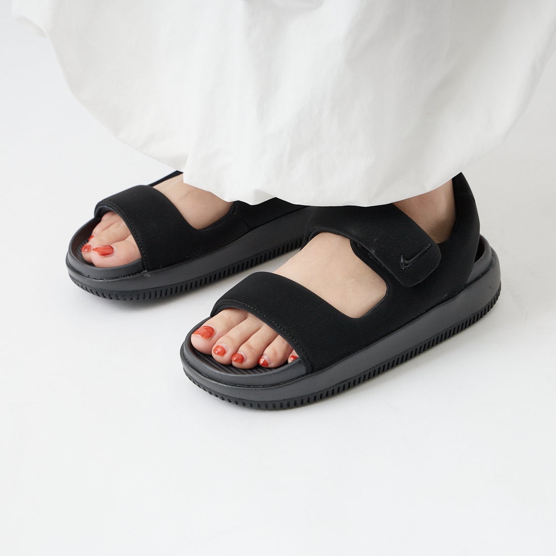 NIKE [ナイキ] ウィメンズ カームサンダル [FJ6043] 001 ﾌﾞﾗｯｸ