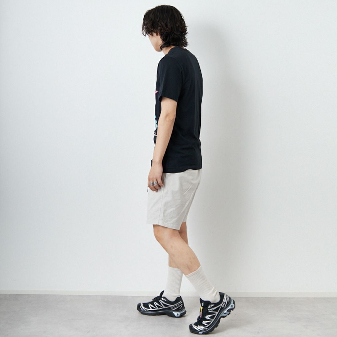 NIKE [ナイキ] BRANDRIFF スポーツウェアTシャツ [HV9150] 010 BLACK &&モデル身長：179cm 着用サイズ：M&&
