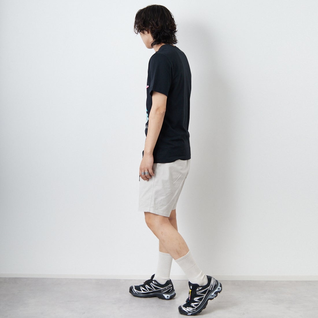 NIKE [ナイキ] BRANDRIFF スポーツウェアTシャツ [HV9150] 010 BLACK &&モデル身長：179cm 着用サイズ：M&&