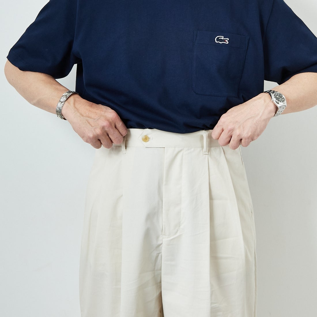 STILL BY HAND [スティルバイハンド] 別注 中太ストレートパンツ [2501JF-EX04-JF] ECRU