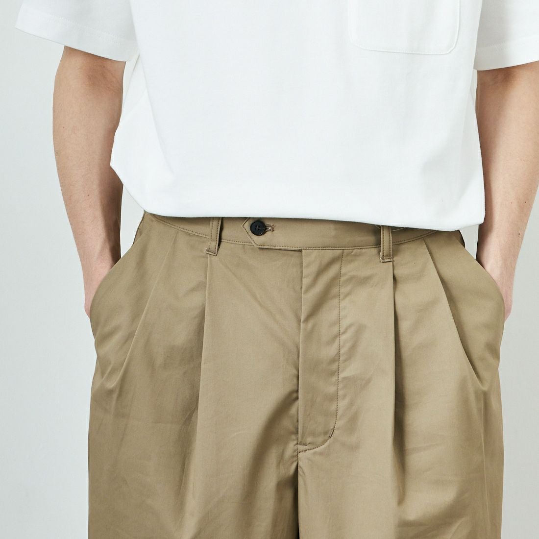 STILL BY HAND [スティルバイハンド] 別注 中太ストレートパンツ [2501JF-EX04-JF] KHAKI BEIG